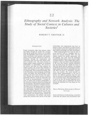 Ethnography and Network Analysis 1999.Pdf