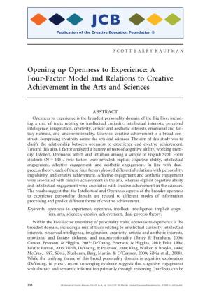 Openness to Experience: a Four-Factor Model and Relations to Creative Achievement in the Arts and Sciences