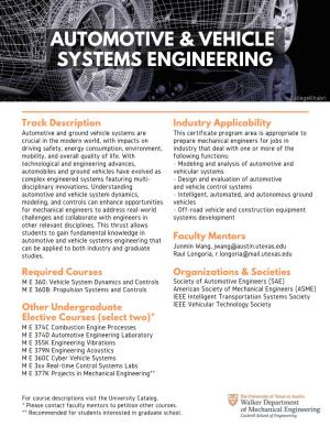 Automotive & Vehicle Systems 2