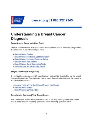 Understanding a Breast Cancer Diagnosis Breast Cancer Grade and Other Tests