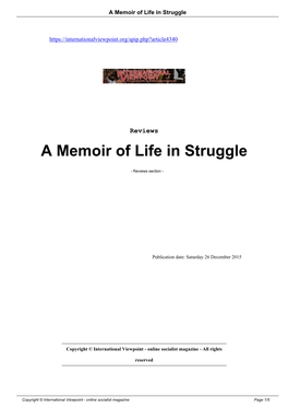 A Memoir of Life in Struggle