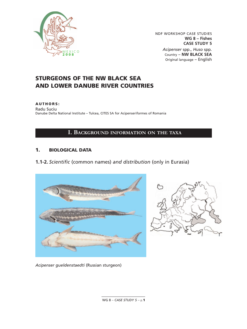 Sturgeons of the Nw Black Sea and Lower Danube River Countries