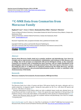 13C-NMR Data from Coumarins from Moraceae Family
