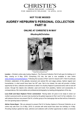 Audrey Hepburn's Personal Collection Part