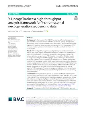 Y-Lineagetracker: a High-Throughput Analysis Framework for Y