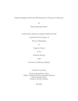 Efficient Sampling of SAT and SMT Solutions for Testing