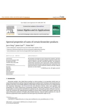 Spectral Properties of Sums of Certain Kronecker Products