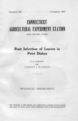 Connecticut Agricultural Experiment Station New Haven, Conn