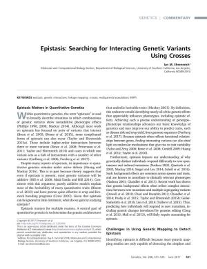 Epistasis: Searching for Interacting Genetic Variants Using Crosses