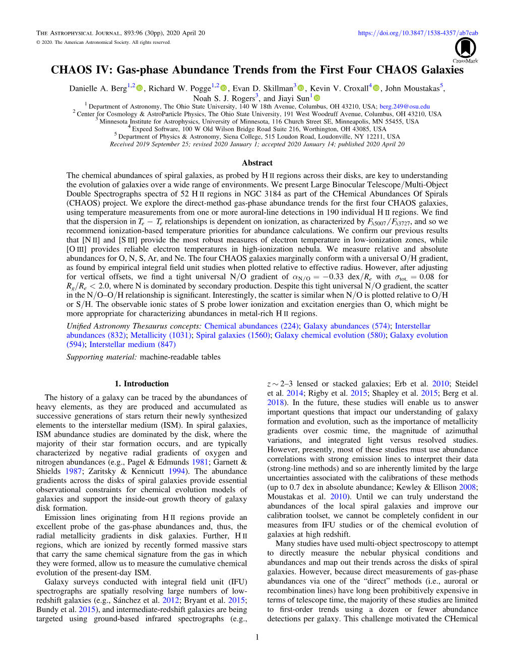 Gas-Phase Abundance Trends from the First Four CHAOS Galaxies