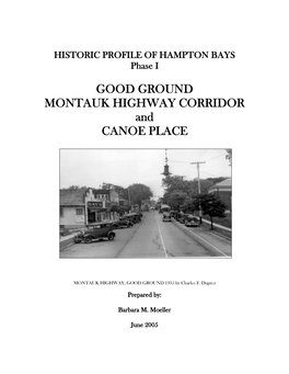 Historical Profile of Hampton Bays, Phase I