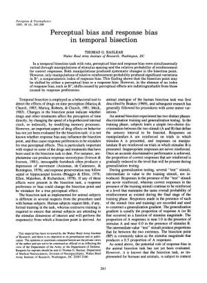 Perceptual Bias and Response Bias in Temporal Bisection