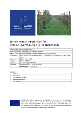Agroforestry for Organic Egg Production in the Netherlands