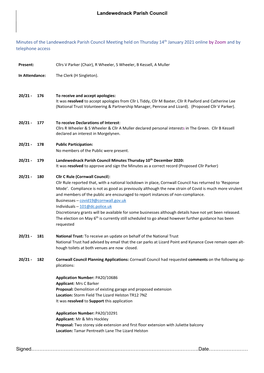 Landewednack Parish Council Signed