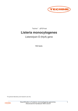 Listeria Monocytogenes Listeriolysin O (Hlya) Gene