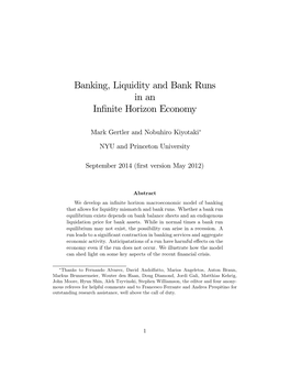 Banking, Liquidity and Bank Runs in an Infinite Horizon Economy