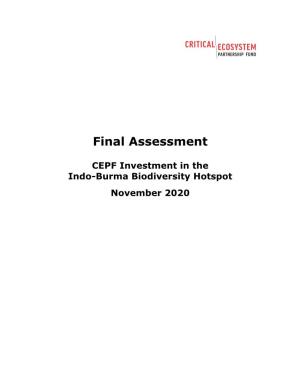 Indo-Burma Final Assessment, 2020