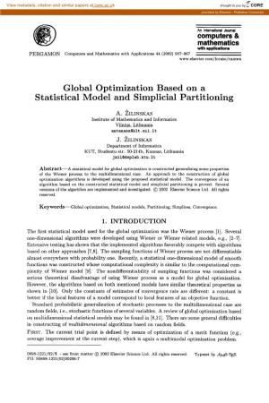 Global Optimization Based on a Statistical Model and Simplicial Partitioning