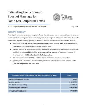 Estimating the Economic Boost of Marriage for Same-Sex Couples in Texas