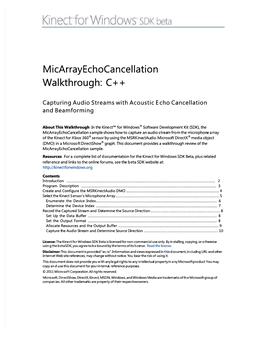 Micarrayechocancellation Walkthrough: C++