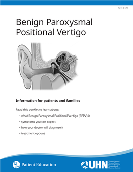 Benign Paroxysmal Positional Vertigo (BPPV) Is