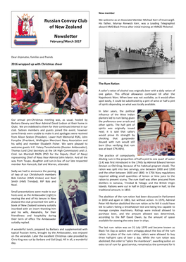 Russian Convoy Club of New Zealand Newsletter