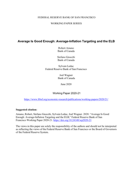 Average Is Good Enough: Average-Inflation Targeting and the ELB