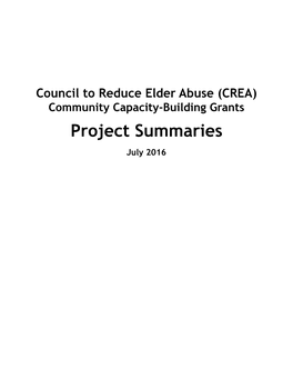 CREA Grant Project Summaries