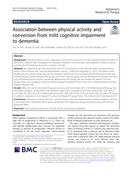 Association Between Physical Activity and Conversion from Mild Cognitive Impairment to Dementia