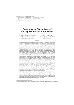 Generative Or Discriminative? Getting the Best of Both Worlds
