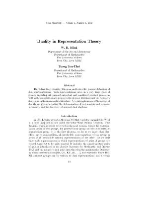 Duality in Representation Theory