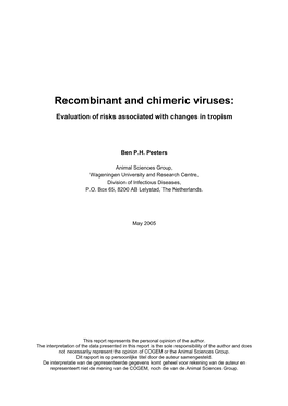 Recombinant and Chimeric Viruses