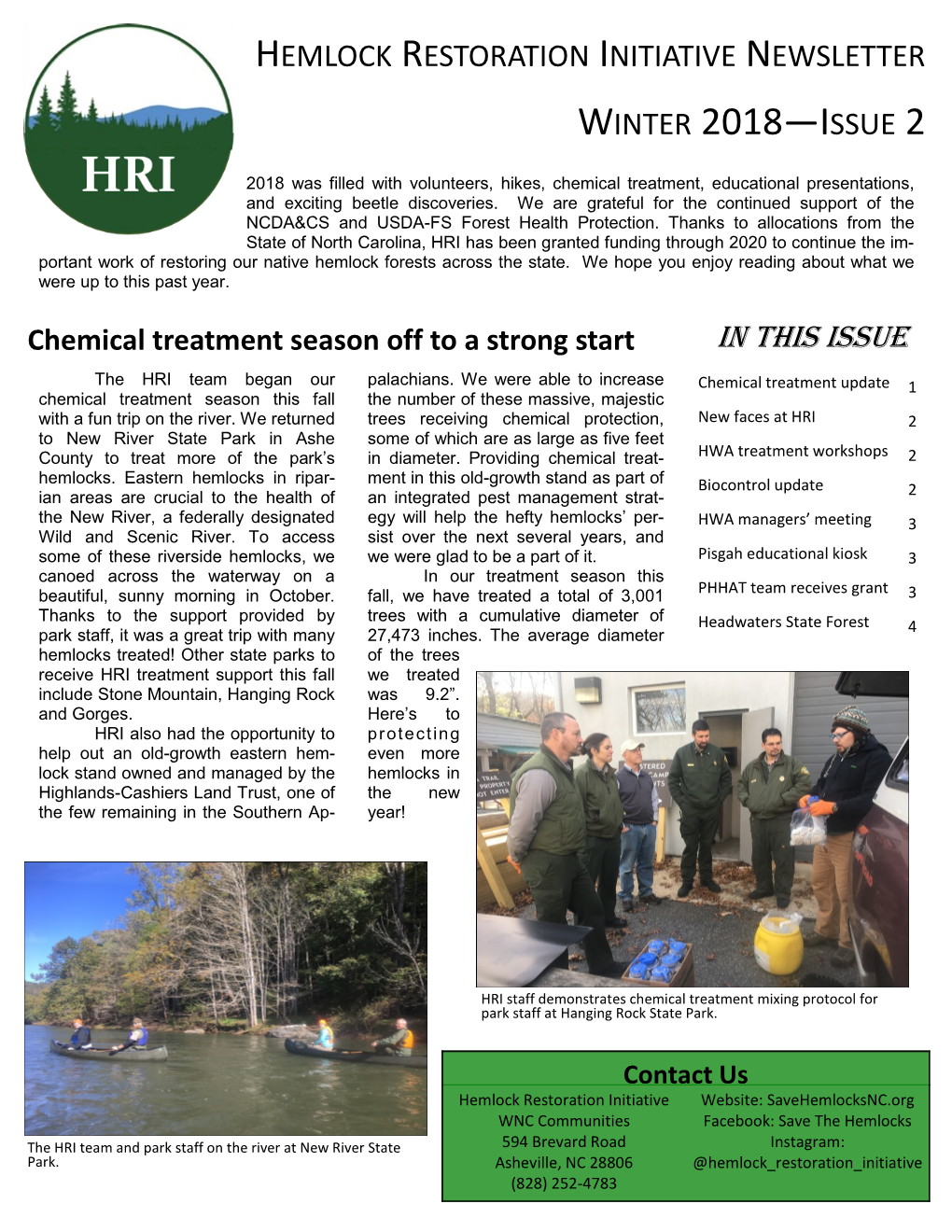 Winter 2018 Newsletter: Treatment