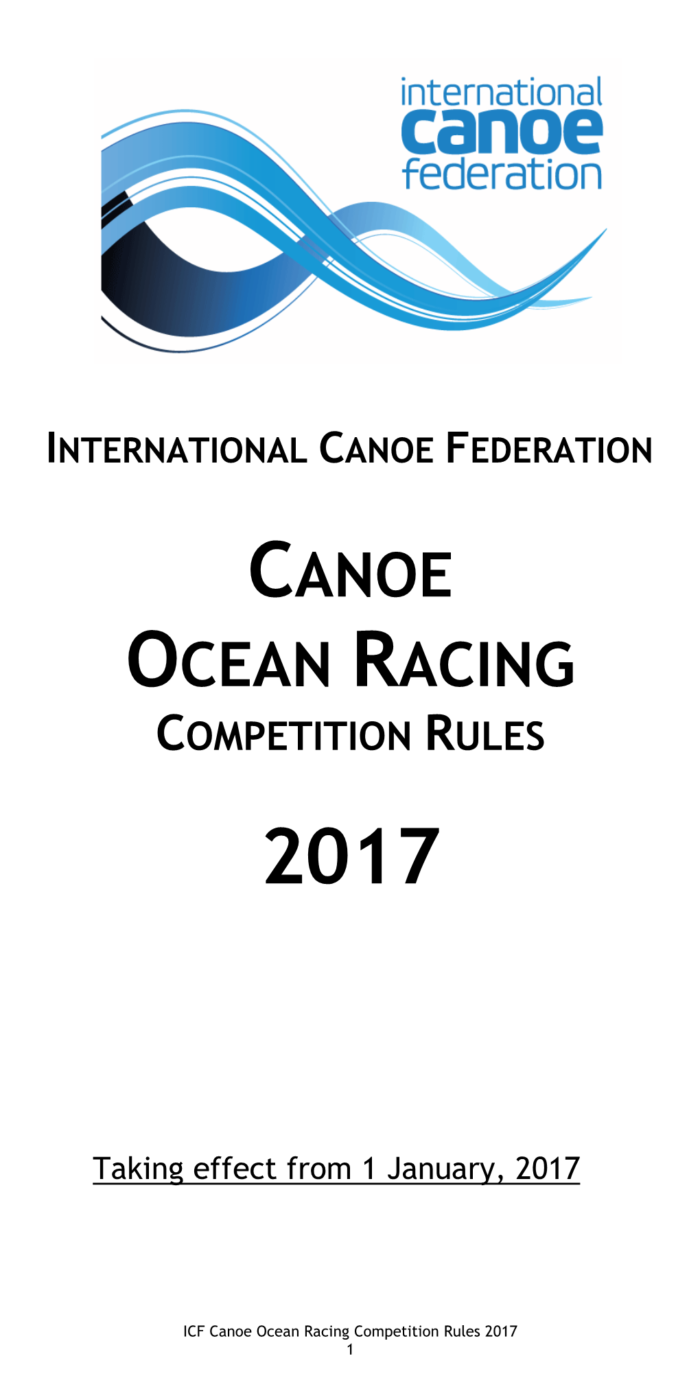 ICF Canoe Ocean Racing Rules 2017