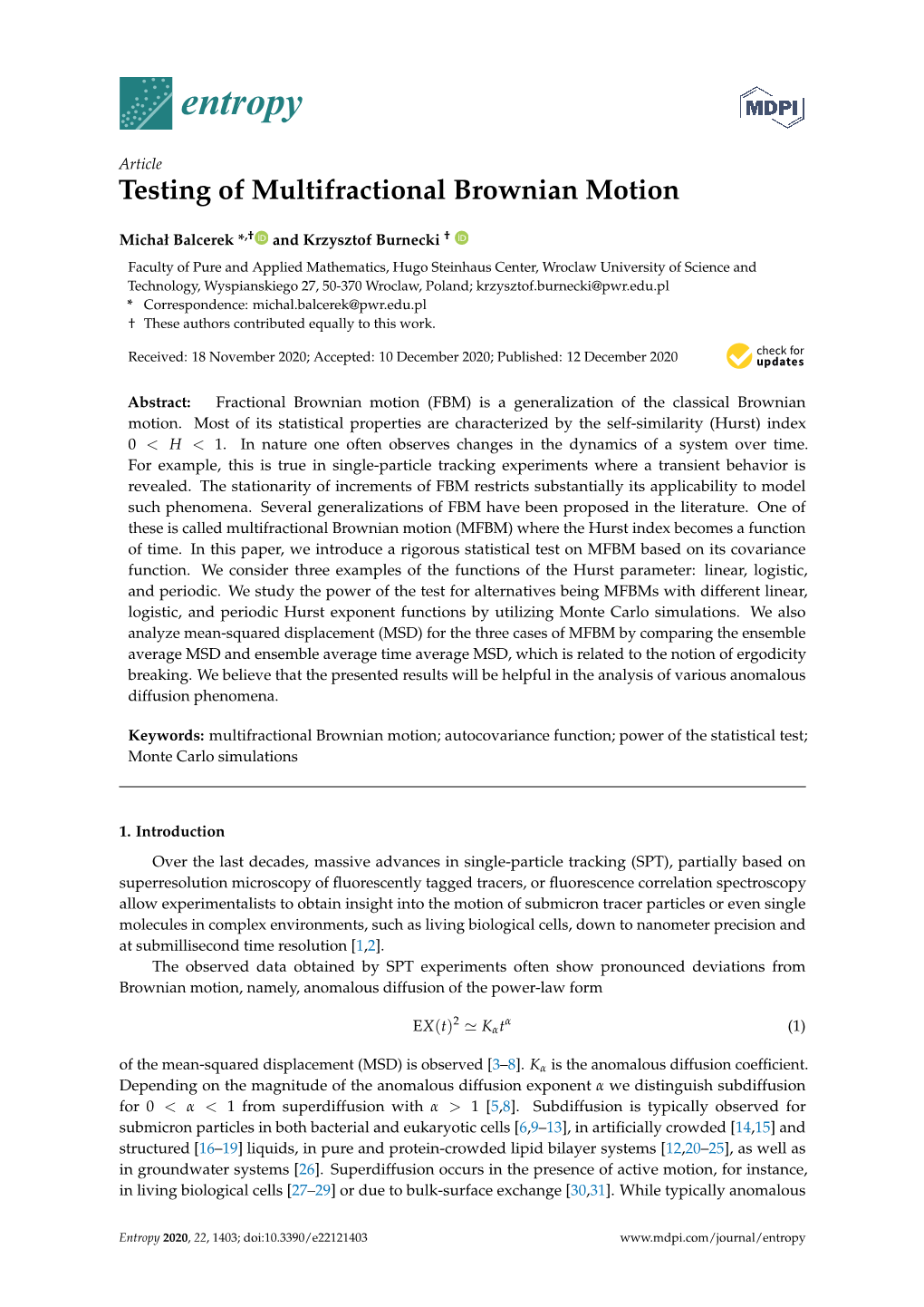 Testing of Multifractional Brownian Motion