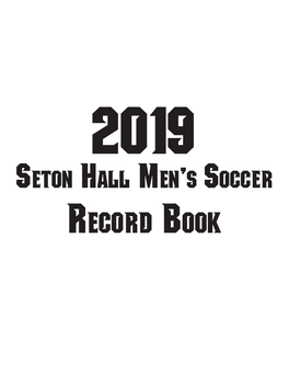 Record Book SETON HALL PIRATES