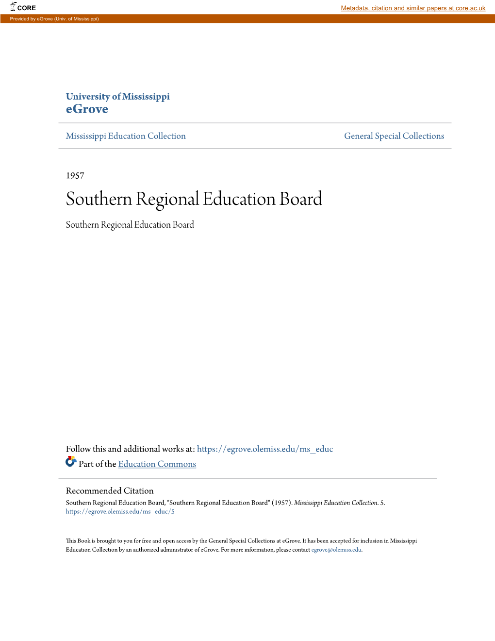 Southern Regional Education Board Southern Regional Education Board