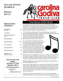 March 2012 Newsletter
