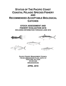 Status of the Pacific Coast Coastal Pelagic Species Fishery and Recommended Acceptable Biological Catches