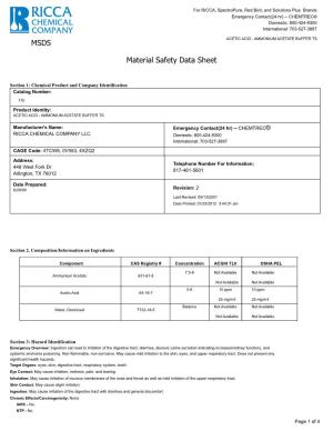 MSDS Material Safety Data Sheet
