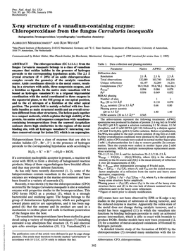 X-Ray Structure of a Vanadium-Containing Enzyme