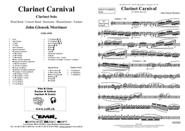 Clarinet Carnival Clarinet Carnival in B for Milan Rericha B John Glenesk Mortimer Clarinet Solo Andante Q