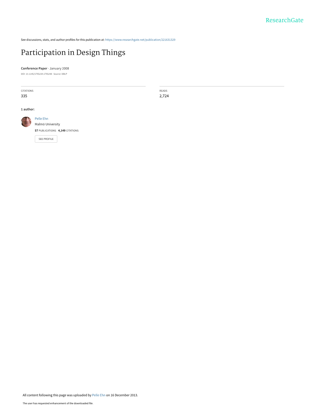 Participation in Design Things