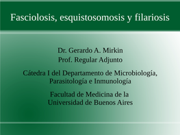 Fasciolosis, Esquistosomosis Y Filariosis