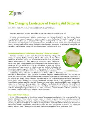 The Changing Landscape of Hearing Aid Batteries