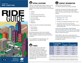 Contact Information Retail Locations Fares