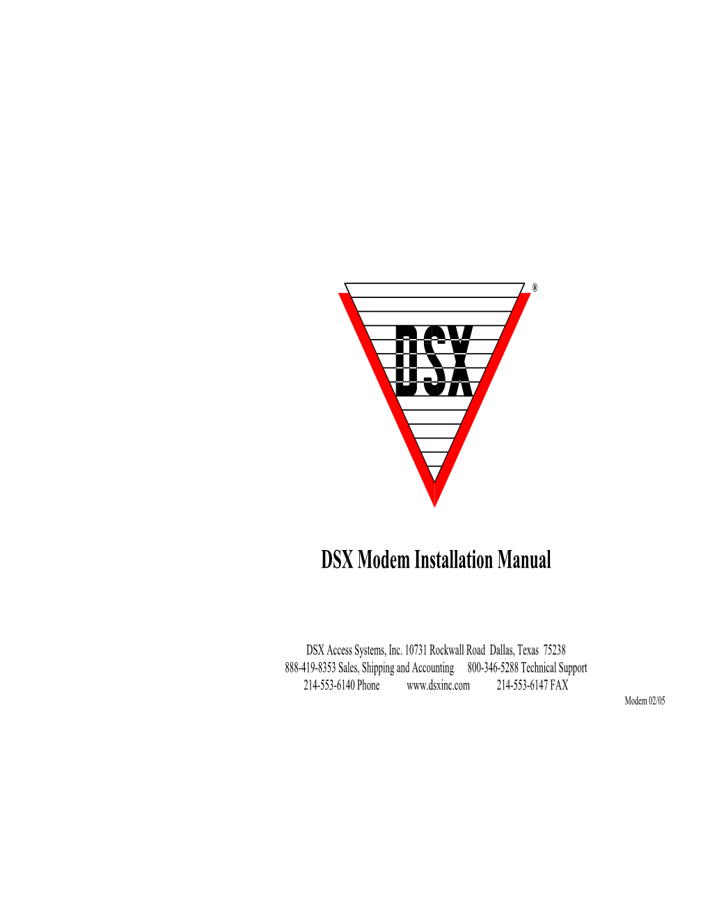 DSX Modem Installation Manual