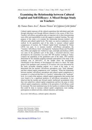 Examining the Relationship Between Cultural Capital and Self-Efficacy: a Mixed Design Study on Teachers