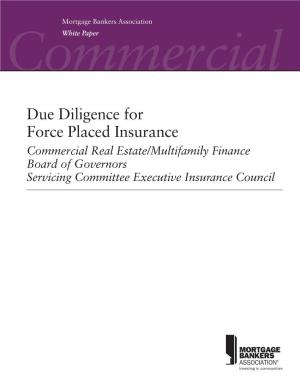 Due Diligence for Force Placed Insurance