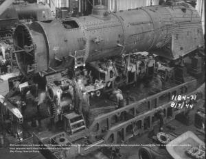 The Boiler, Frame and Firebox of No. 759 Exposed in the Erecting Hall of Lima Locomotive Works a Month Before Completion